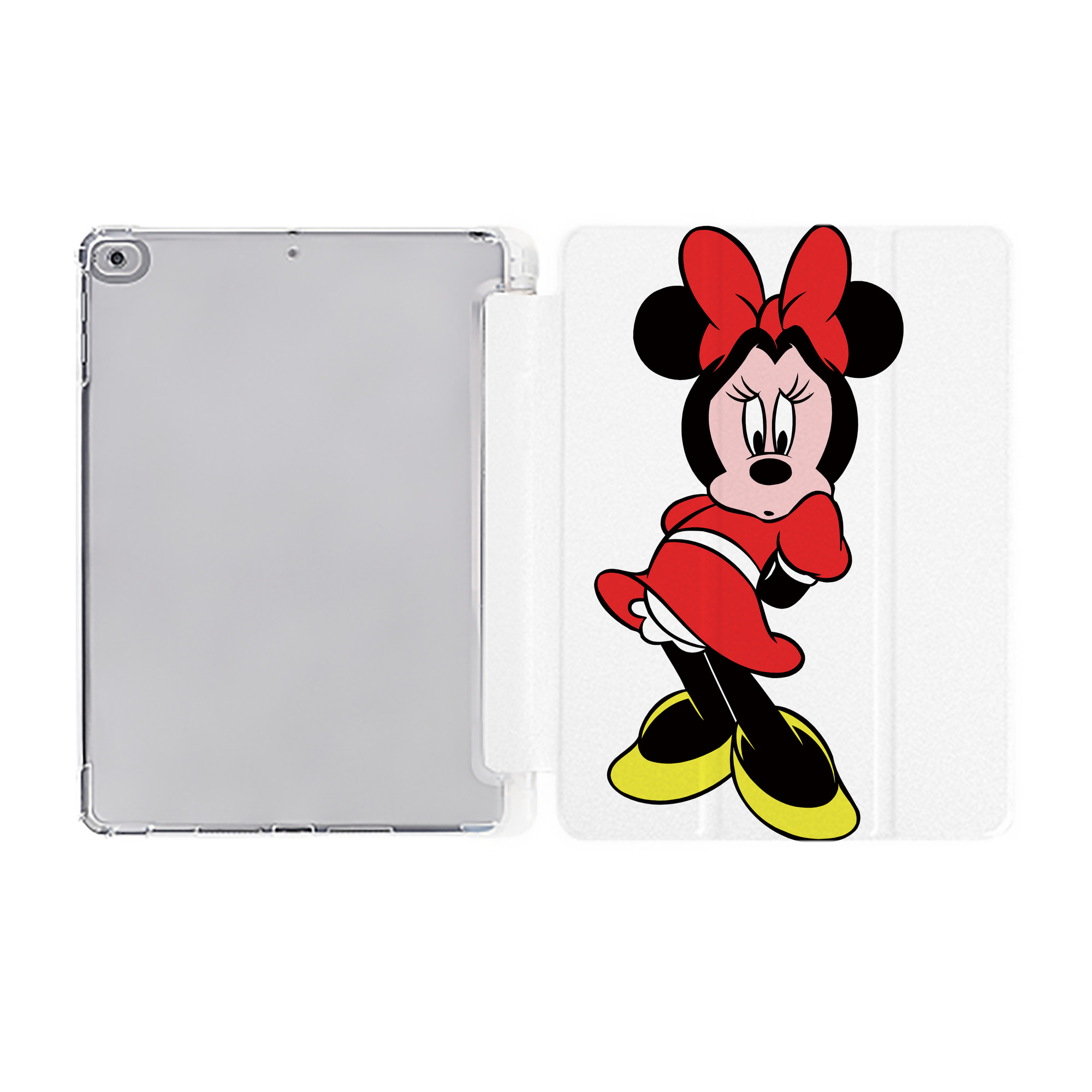 ミッキーマウス Mickey Mouse IPad ケース ペン収納付き 三つ折りスタンド PUレザー×シリコン 対応機種9.5/10.5/10.9インチ